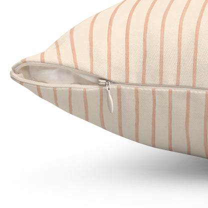 Soft Blush Lines Pillow - Striped Neutral Throw Pillow - Minimalist Decorative Cushion - Beige Bedroom