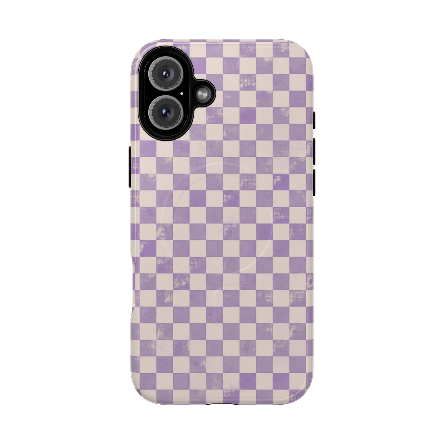 Lavender Check Magnetic Protective Phone Case – Tough Dual-Layer Cover