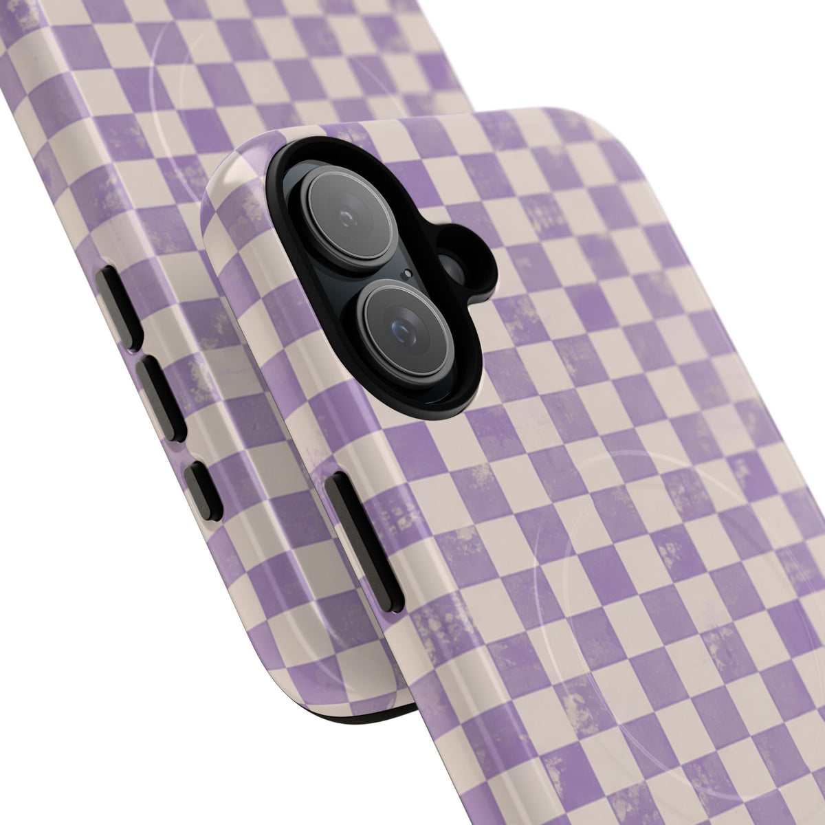 Lavender Check Magnetic Protective Phone Case – Tough Dual-Layer Cover