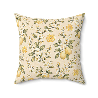 Limonella Garden Pillow - Lemon Floral Throw Pillow - Botanical Decorative Cushion - Cottage Kitchen Decor
