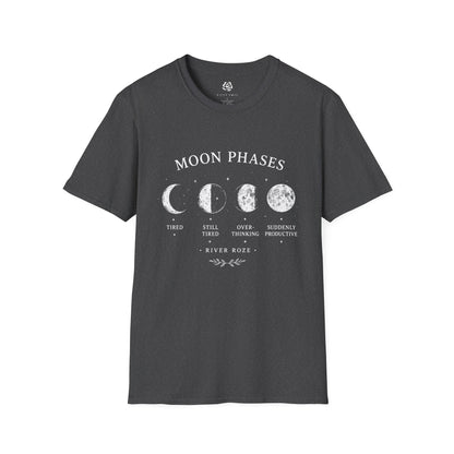 Moon Phases Graphic T-Shirt – Celestial Lunar Tee
