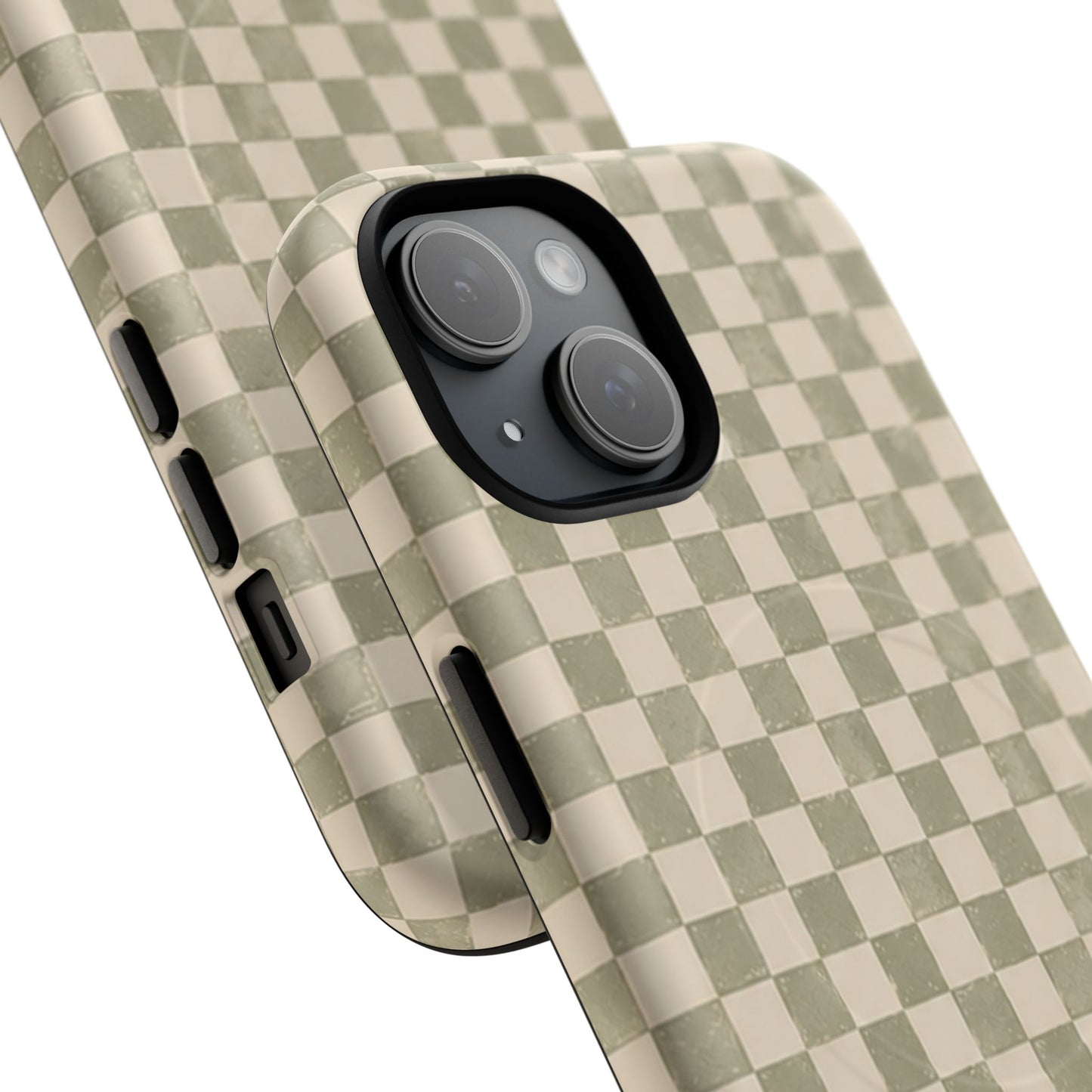 Sage Check Magnetic Protective Phone Case – Tough Dual-Layer Cover