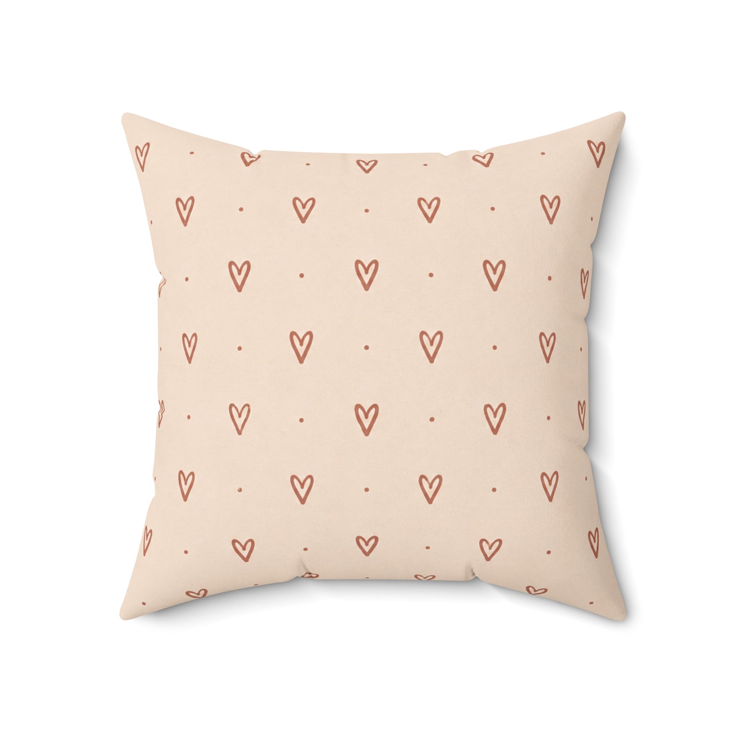 Little Sweet Hearts Pillow - Blush Heart Throw Pillow - Cute Decorative Cushion - Neutral Bedroom Decor