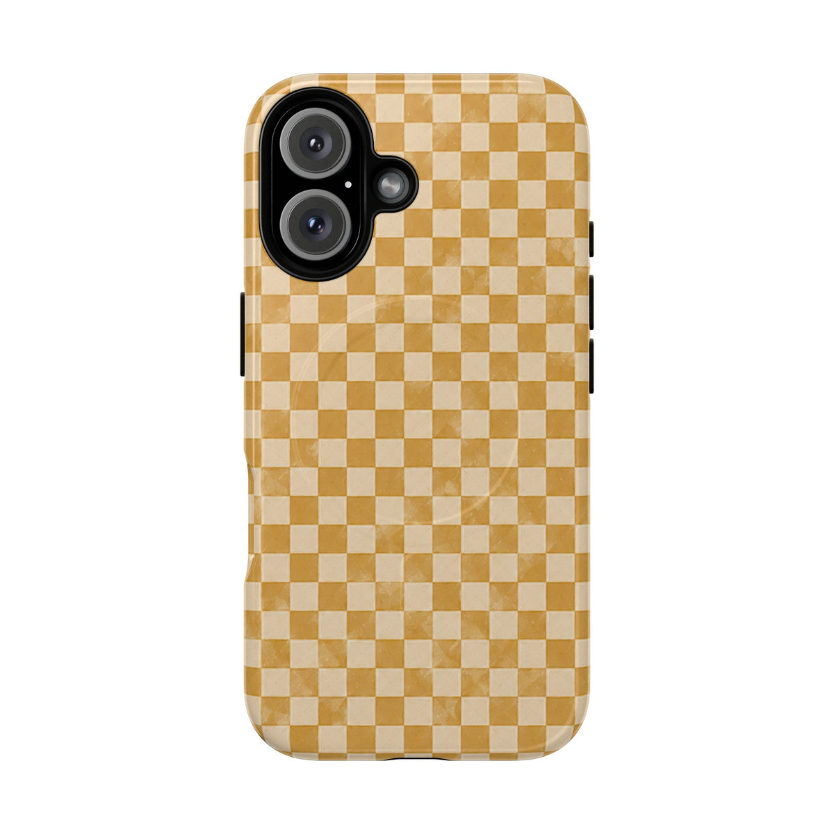 Golden Check Magnetic Protective Phone Case – Tough Dual-Layer Cover