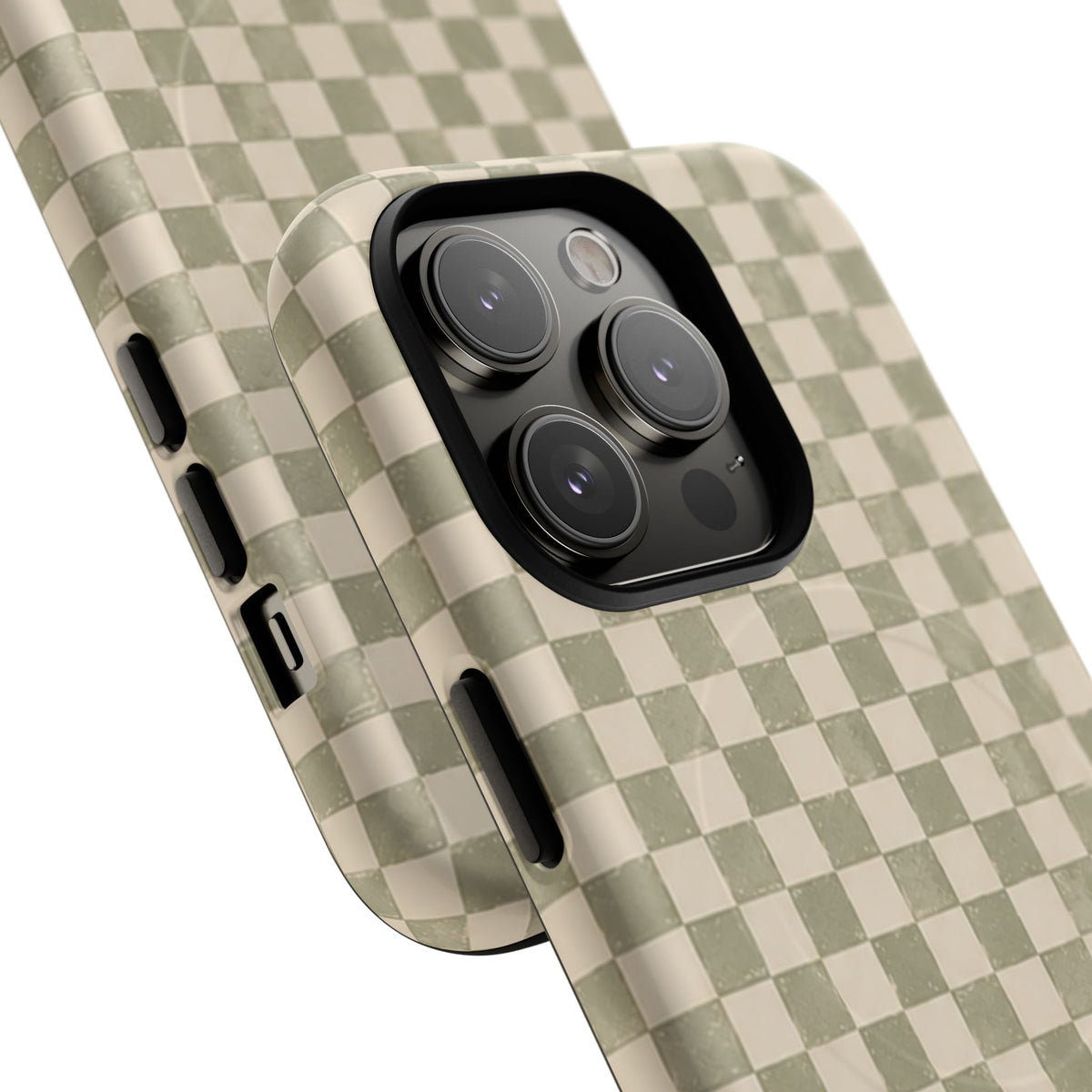 Sage Check Magnetic Protective Phone Case – Tough Dual-Layer Cover