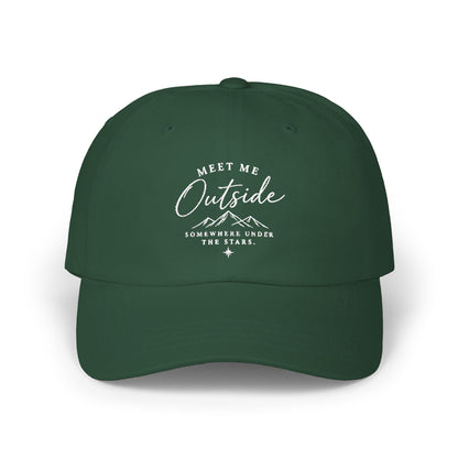 Meet Me Outside Embroidered Dad Cap – Outdoor Adventure Hat