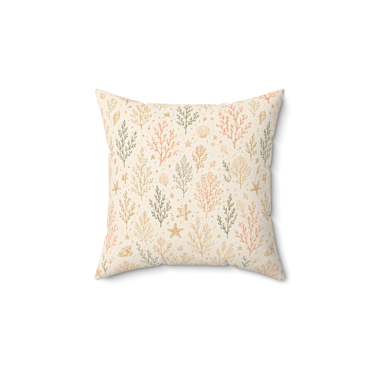 Coral Garden Pillow - Coastal Throw Pillow - Sea Coral Decorative Cushion - Pastel Beach Home Decor