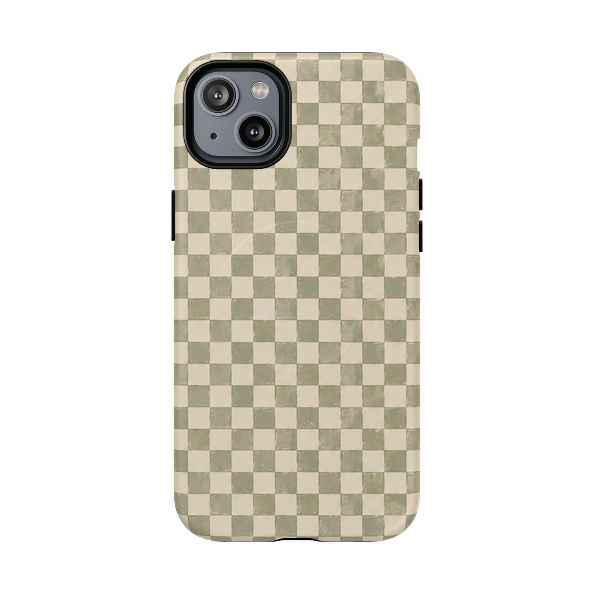 Sage Check Magnetic Protective Phone Case – Tough Dual-Layer Cover