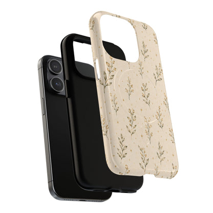 Floral Sprig Magnetic Protective Phone Case – Tough Dual-Layer Cover
