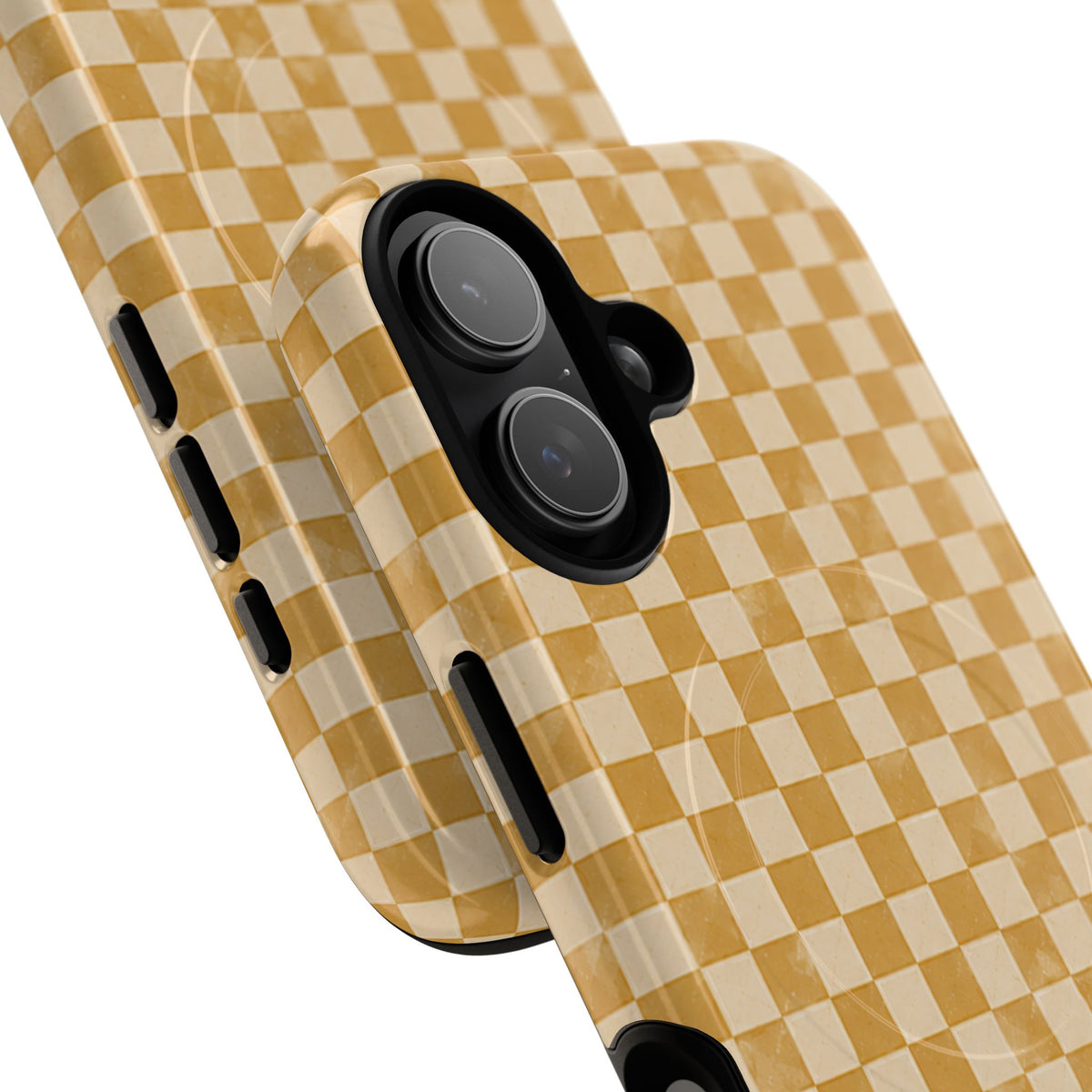 Golden Check Magnetic Protective Phone Case – Tough Dual-Layer Cover