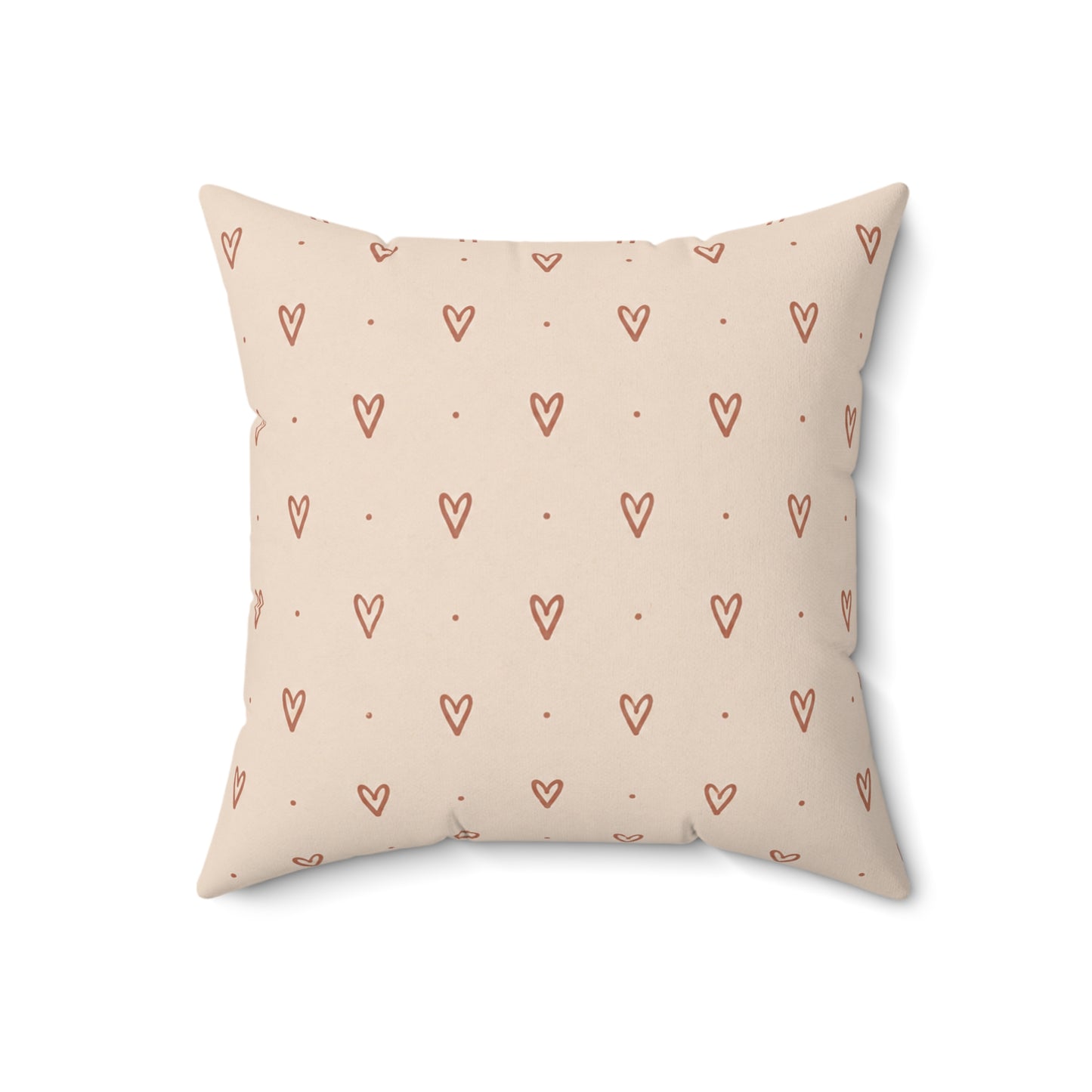 Little Sweet Hearts Pillow - Blush Heart Throw Pillow - Cute Decorative Cushion - Neutral Bedroom Decor