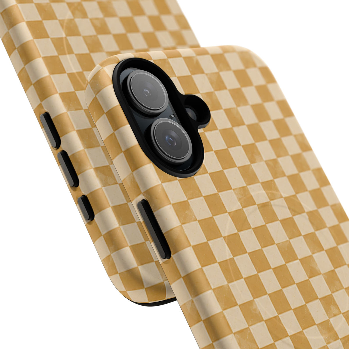 Golden Check Magnetic Protective Phone Case – Tough Dual-Layer Cover
