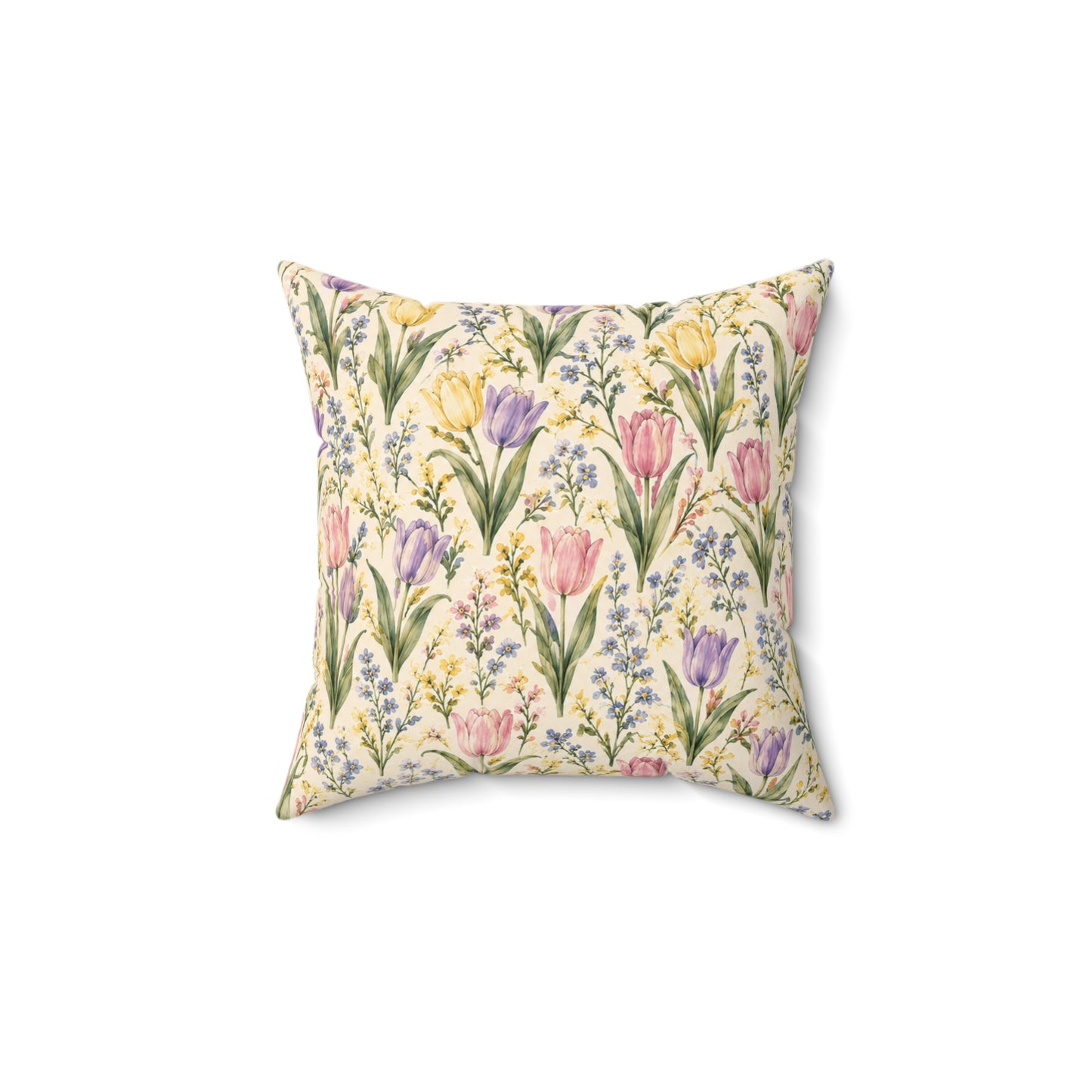 Tulip Whispers Pillow - Pastel Tulip Throw Pillow - Floral Decorative Cushion - Cottage Garden Decor