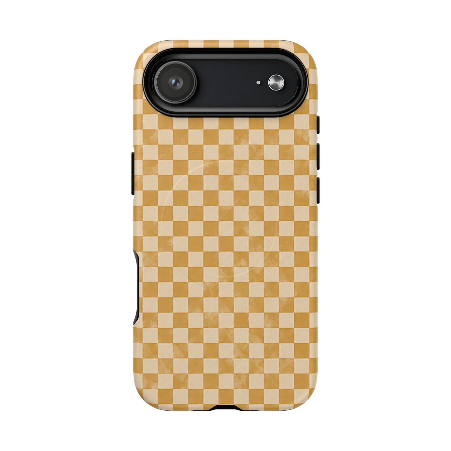 Golden Check Magnetic Protective Phone Case – Tough Dual-Layer Cover
