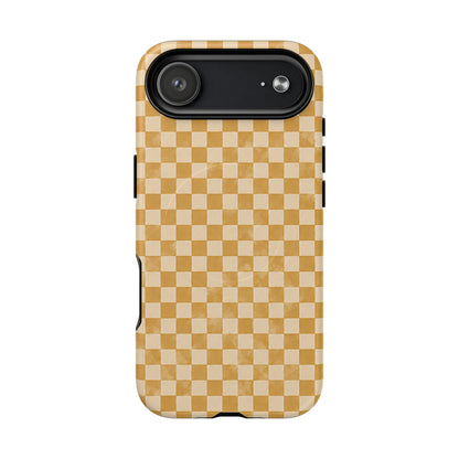 Golden Check Magnetic Protective Phone Case – Tough Dual-Layer Cover
