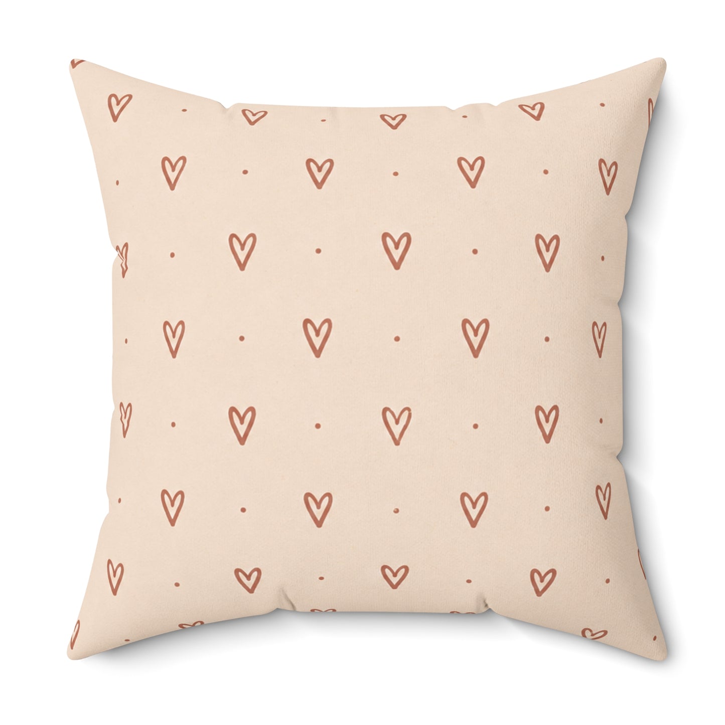 Little Sweet Hearts Pillow - Blush Heart Throw Pillow - Cute Decorative Cushion - Neutral Bedroom Decor