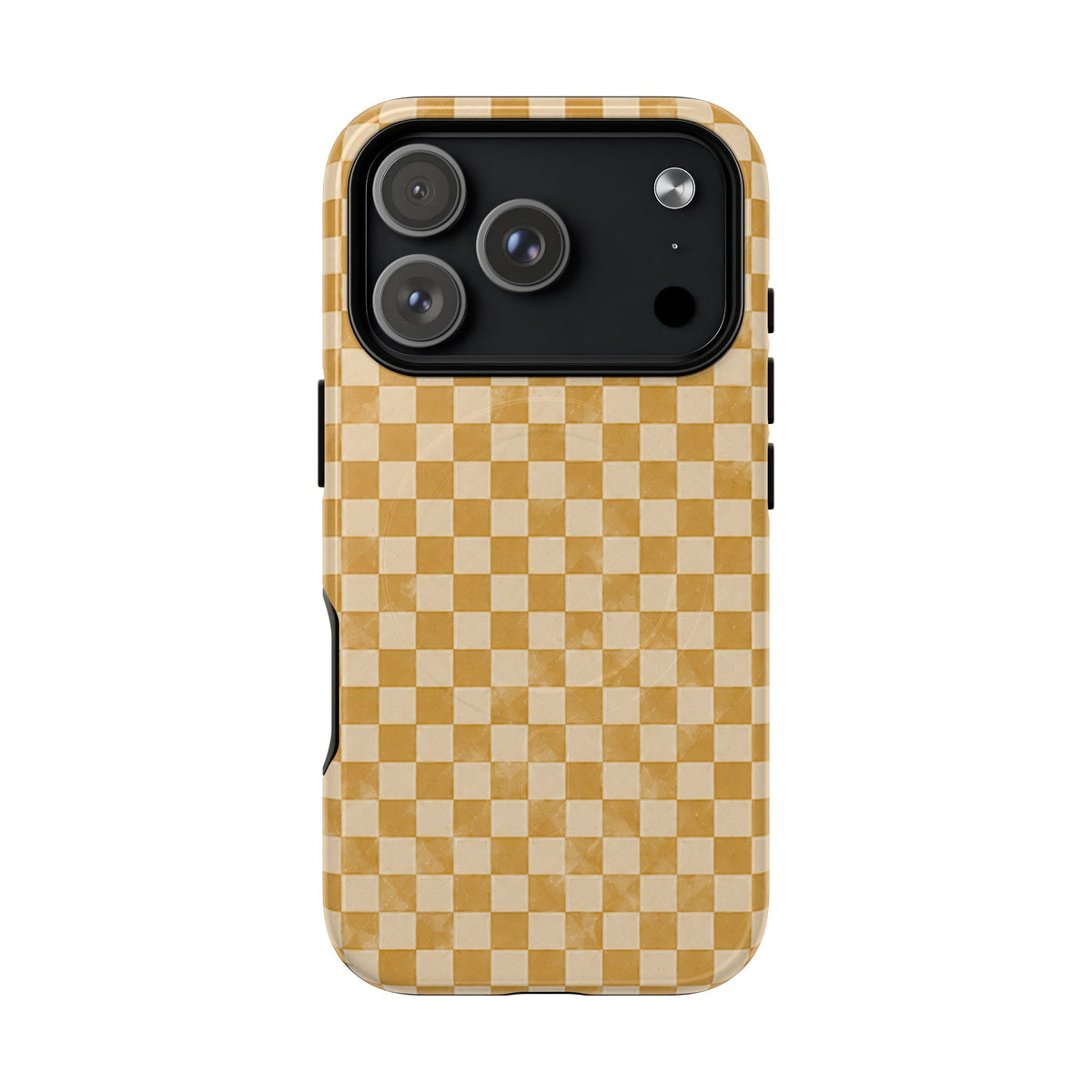 Golden Check Magnetic Protective Phone Case – Tough Dual-Layer Cover
