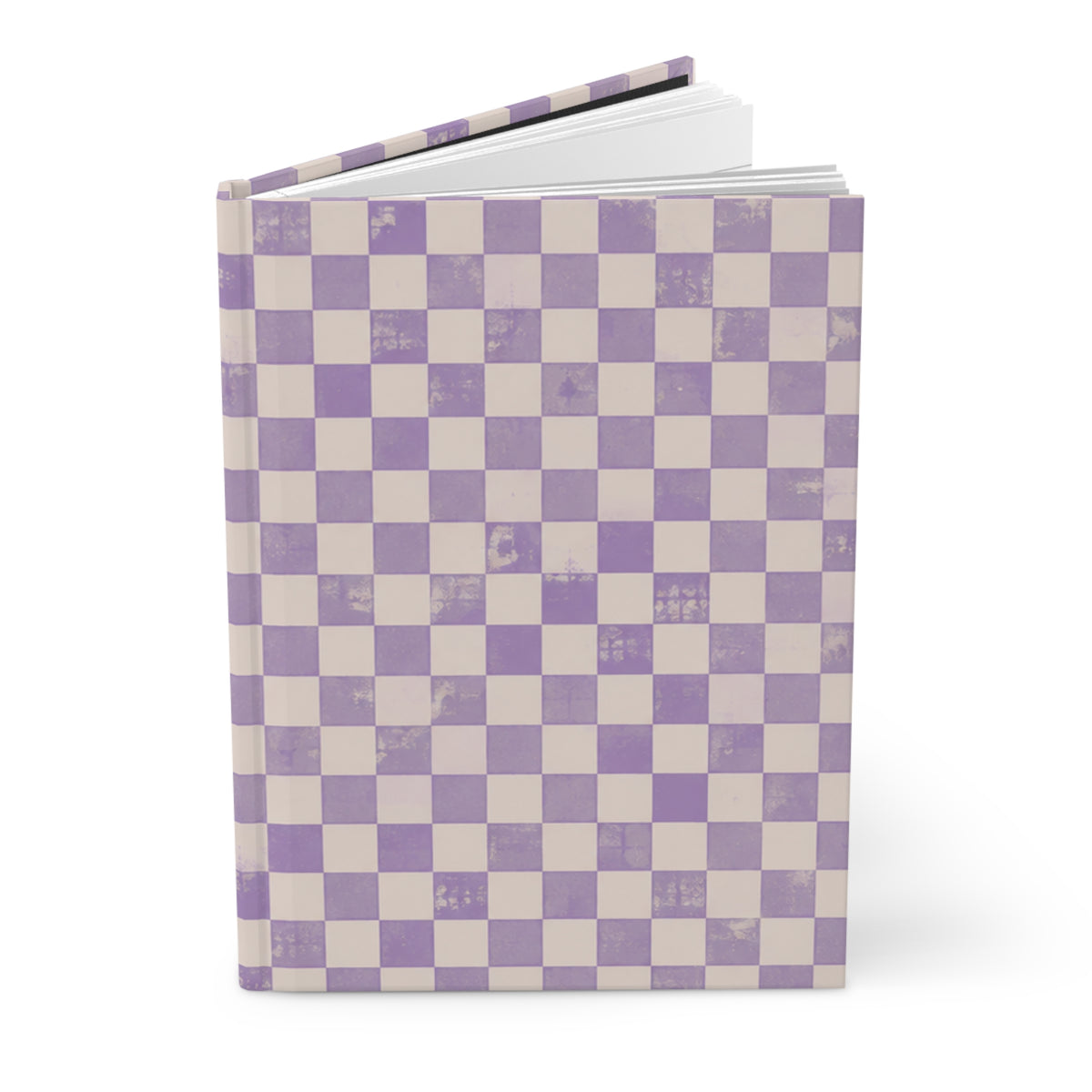 Lavender Check Hardcover Journal – Lined Checkerboard Notebook