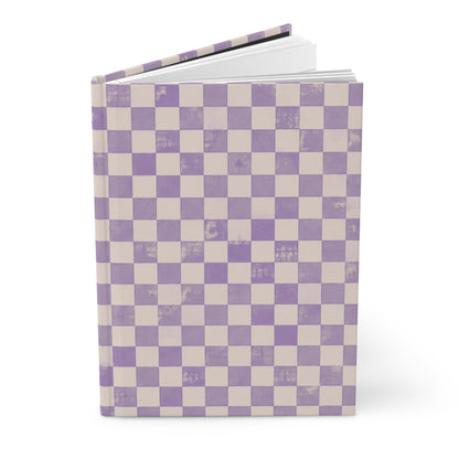 Lavender Check Hardcover Journal – Lined Checkerboard Notebook