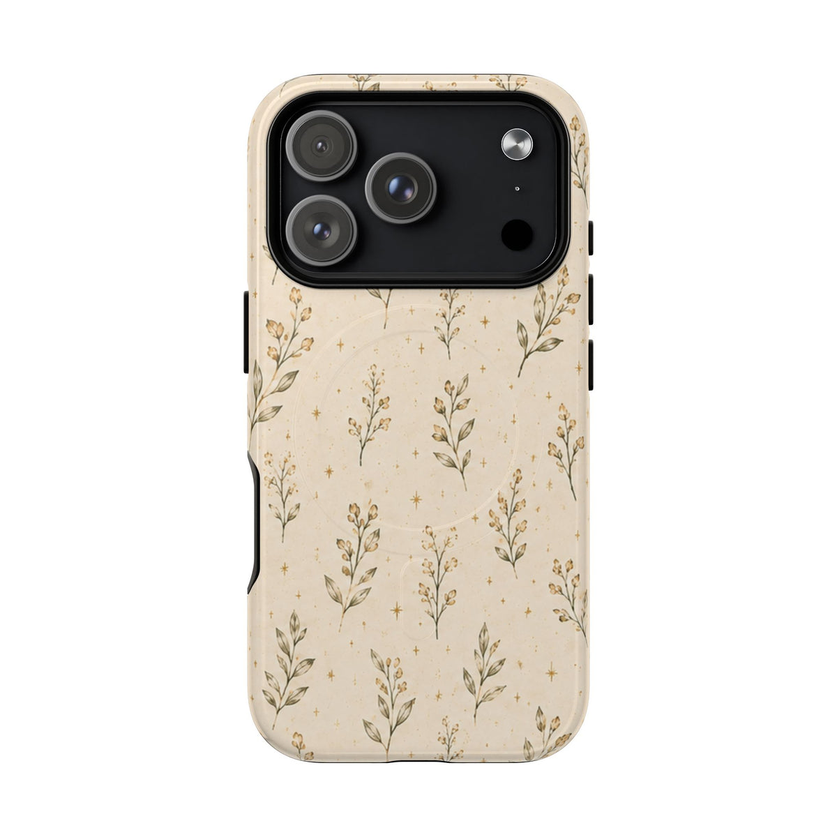Floral Sprig Magnetic Protective Phone Case – Tough Dual-Layer Cover