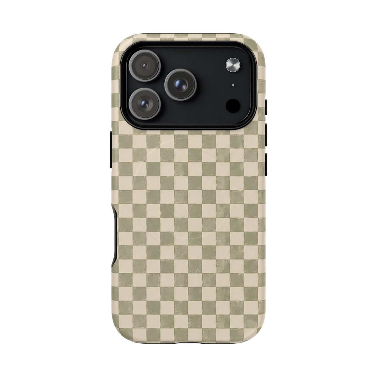 Sage Check Magnetic Protective Phone Case – Tough Dual-Layer Cover