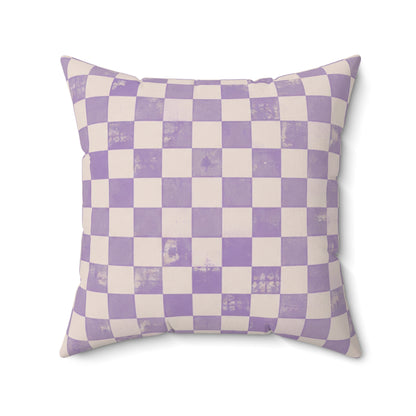Lavender Check Pillow - Purple Checkerboard Throw Pillow - Pastel Decorative Cushion - Retro Home Decor