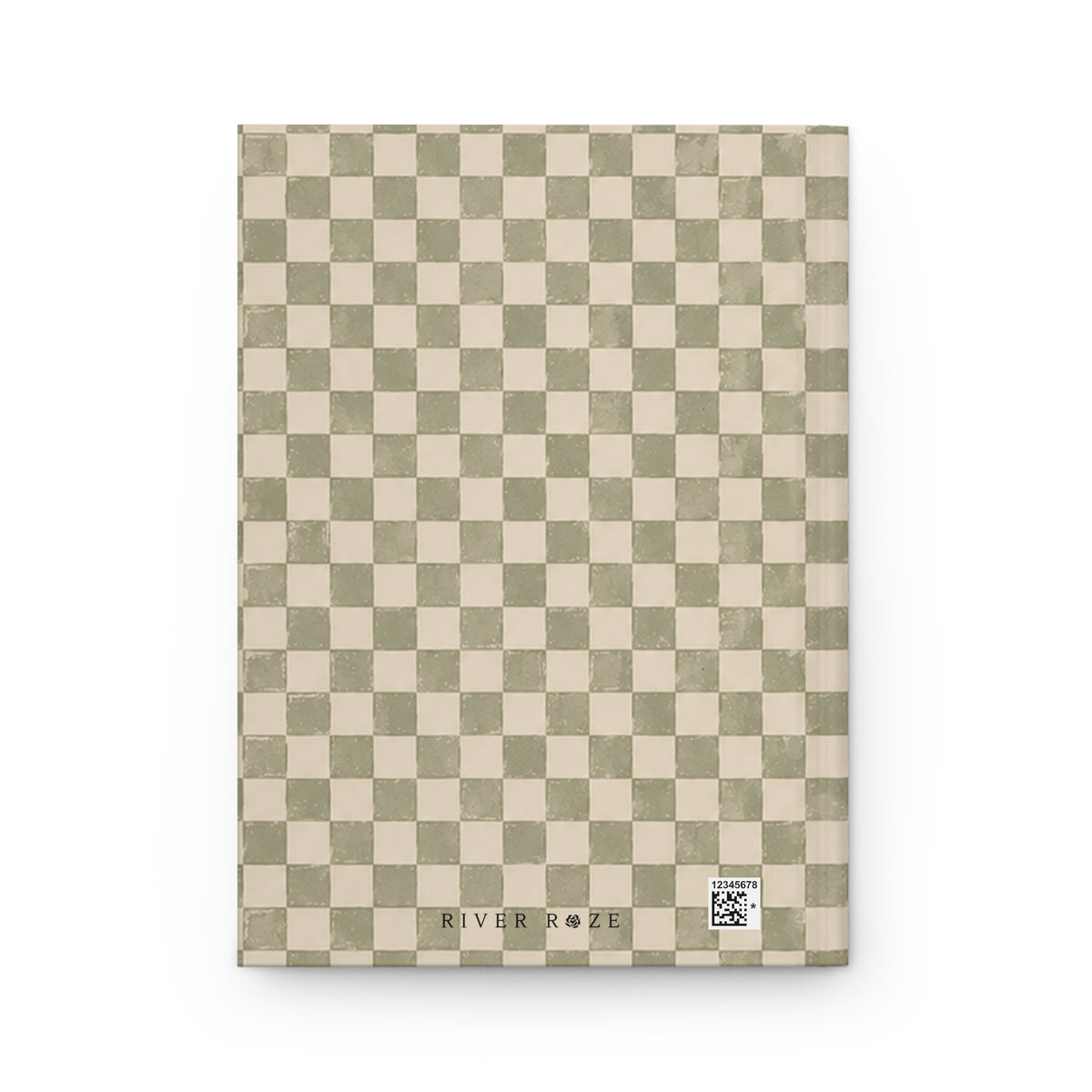Sage Check Hardcover Journal – Lined Checkerboard Notebook