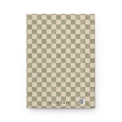 Sage Check Hardcover Journal – Lined Checkerboard Notebook