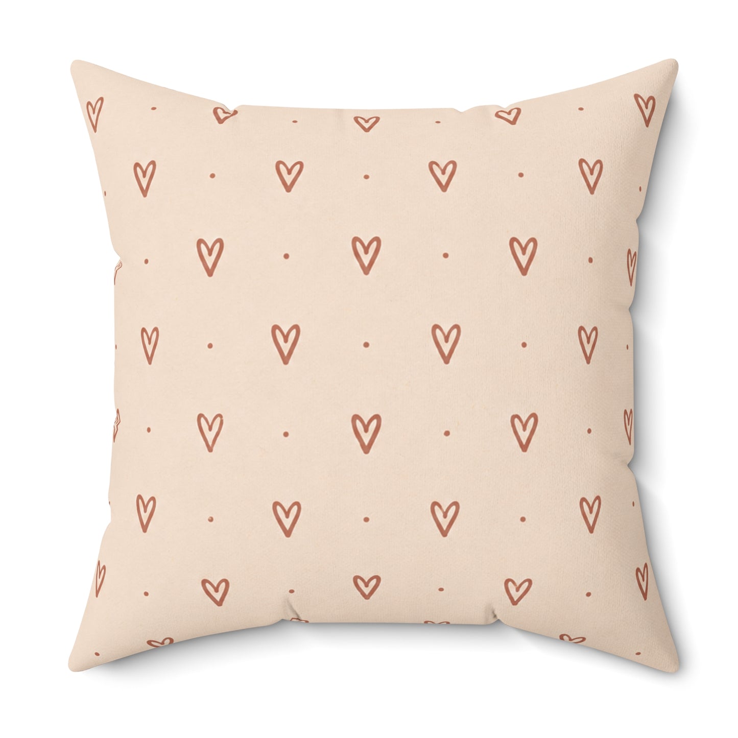 Little Sweet Hearts Pillow - Blush Heart Throw Pillow - Cute Decorative Cushion - Neutral Bedroom Decor