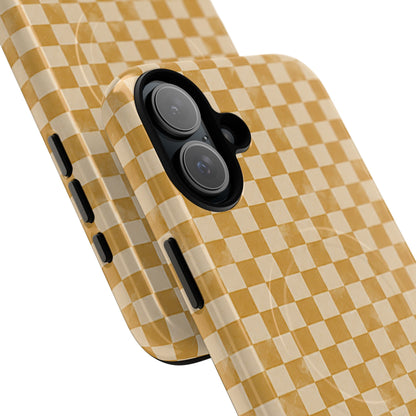 Golden Check Magnetic Protective Phone Case – Tough Dual-Layer Cover