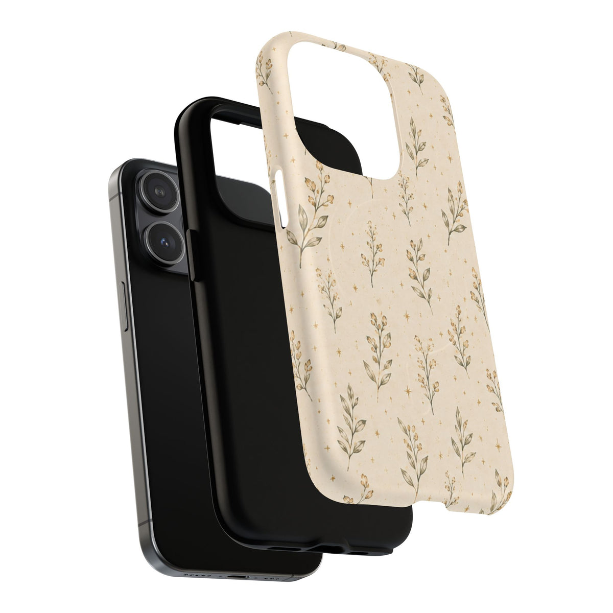 Floral Sprig Magnetic Protective Phone Case – Tough Dual-Layer Cover