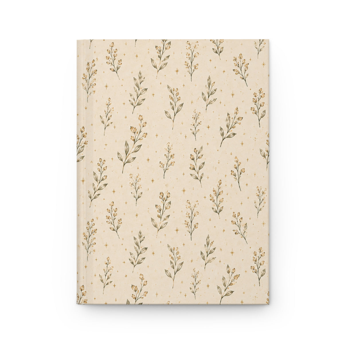 Golden Sprigs Hardcover Journal – Lined Botanical Notebook