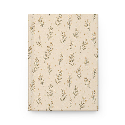 Golden Sprigs Hardcover Journal – Lined Botanical Notebook