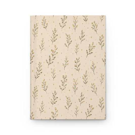 Golden Sprigs Hardcover Journal – Lined Botanical Notebook