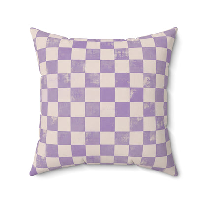 Lavender Check Pillow - Purple Checkerboard Throw Pillow - Pastel Decorative Cushion - Retro Home Decor