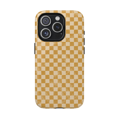 Golden Check Magnetic Protective Phone Case – Tough Dual-Layer Cover