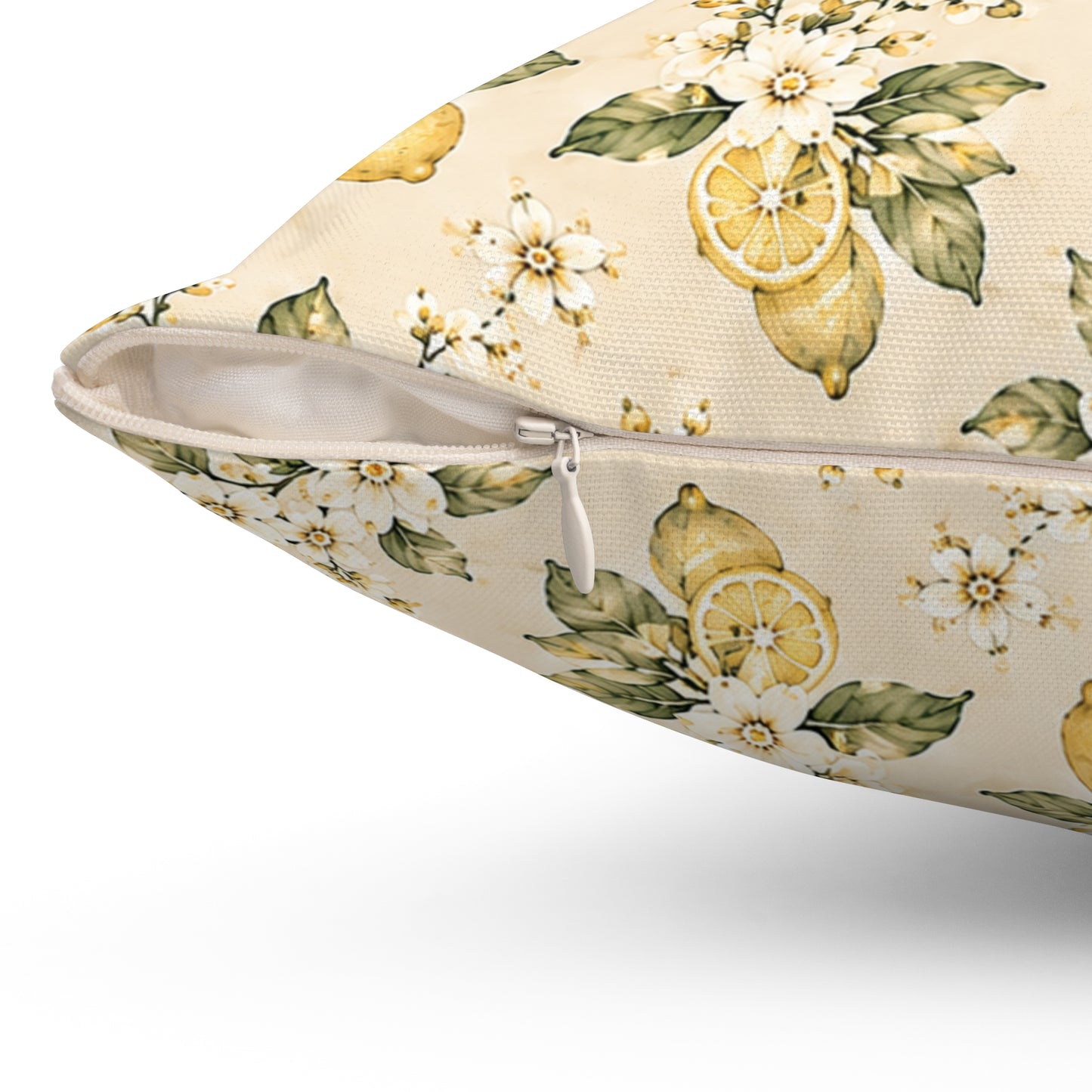 Limonella Garden Pillow - Lemon Floral Throw Pillow - Botanical Decorative Cushion - Cottage Kitchen Decor