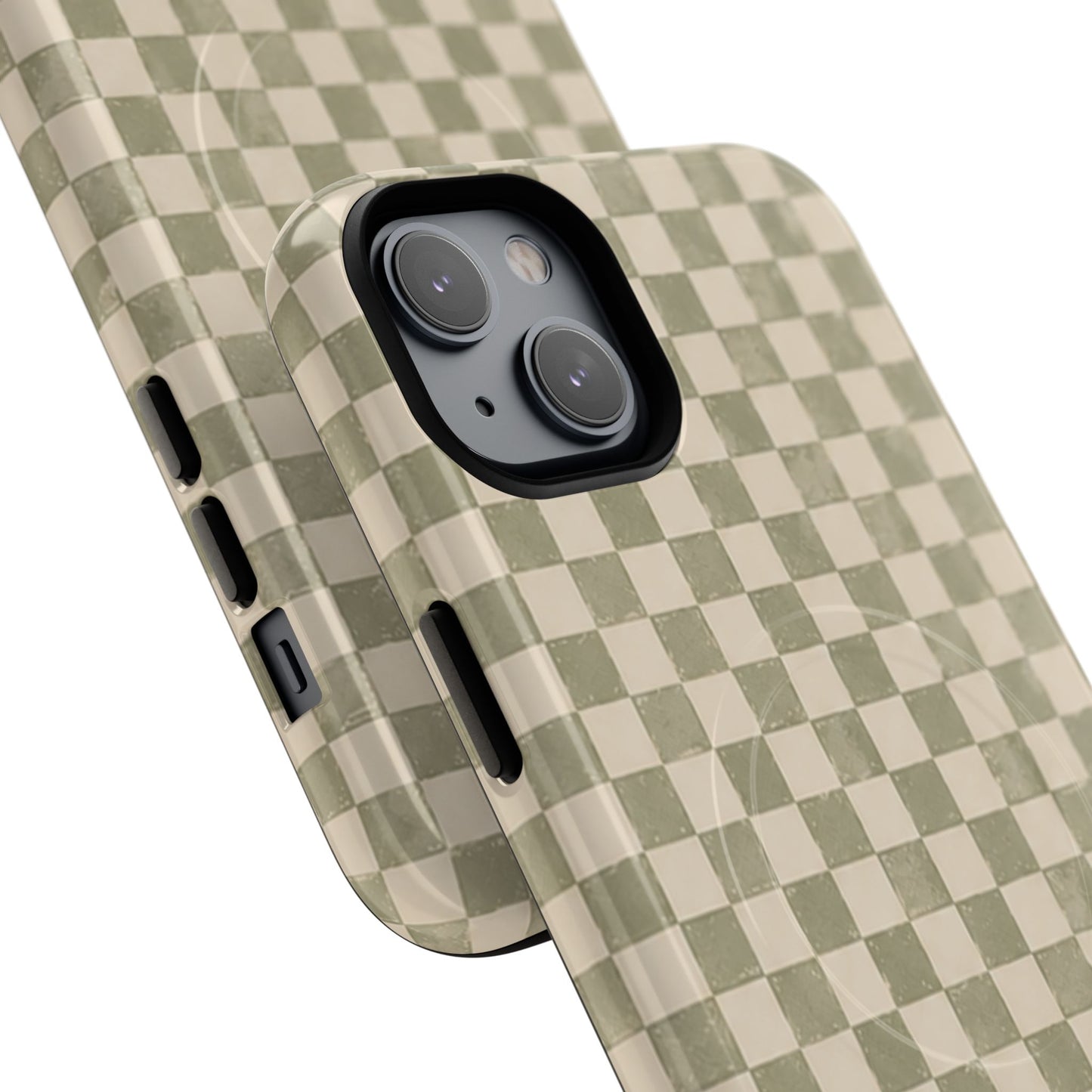 Sage Check Magnetic Protective Phone Case – Tough Dual-Layer Cover