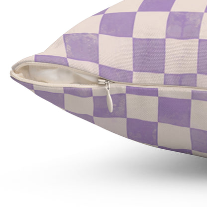 Lavender Check Pillow - Purple Checkerboard Throw Pillow - Pastel Decorative Cushion - Retro Home Decor