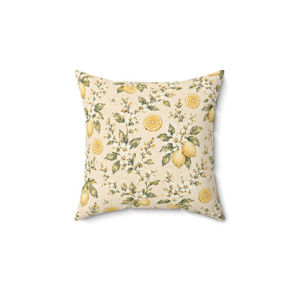 Limonella Garden Pillow - Lemon Floral Throw Pillow - Botanical Decorative Cushion - Cottage Kitchen Decor