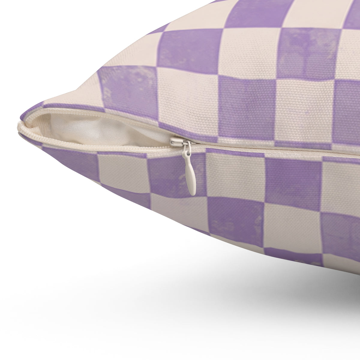 Lavender Check Pillow - Purple Checkerboard Throw Pillow - Pastel Decorative Cushion - Retro Home Decor