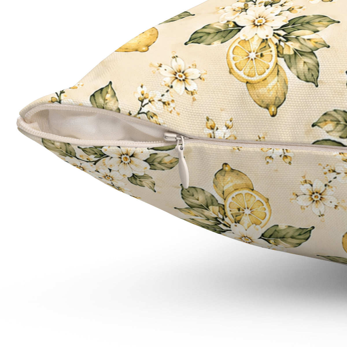 Limonella Garden Pillow - Lemon Floral Throw Pillow - Botanical Decorative Cushion - Cottage Kitchen Decor