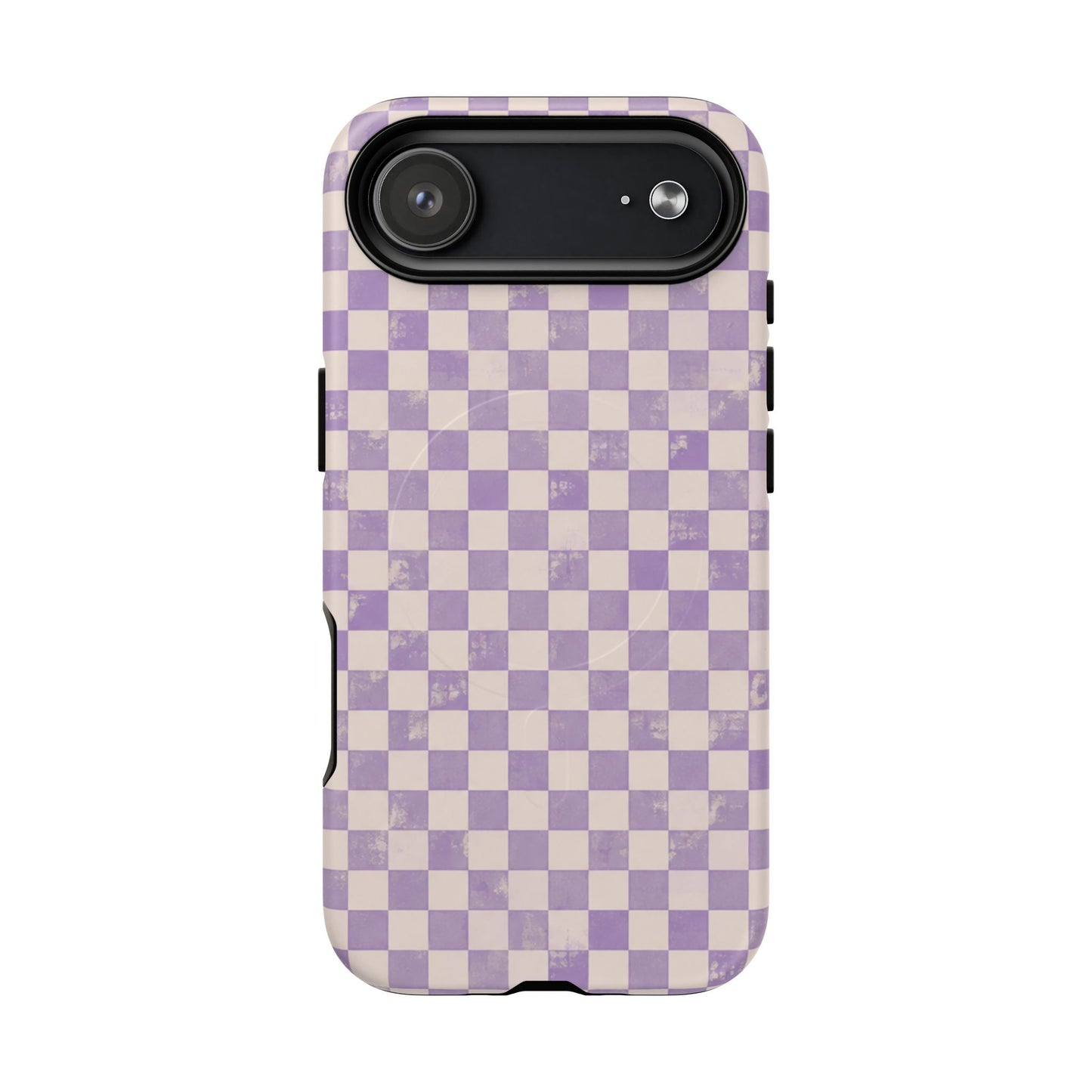 Lavender Check Magnetic Protective Phone Case – Tough Dual-Layer Cover