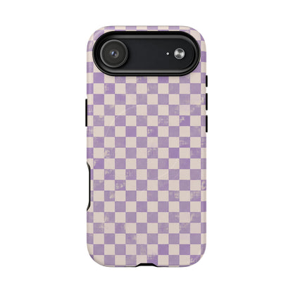Lavender Check Magnetic Protective Phone Case – Tough Dual-Layer Cover