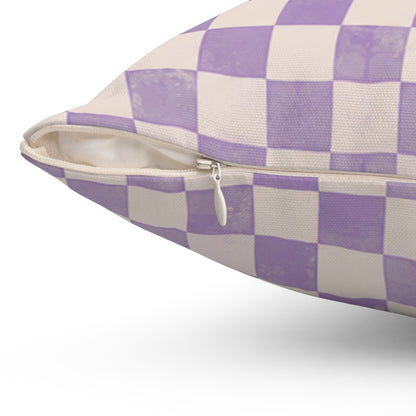 Lavender Check Pillow - Purple Checkerboard Throw Pillow - Pastel Decorative Cushion - Retro Home Decor