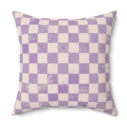 Lavender Check Pillow - Purple Checkerboard Throw Pillow - Pastel Decorative Cushion - Retro Home Decor