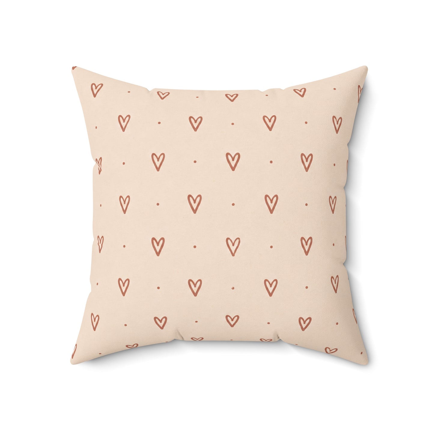 Little Sweet Hearts Pillow - Blush Heart Throw Pillow - Cute Decorative Cushion - Neutral Bedroom Decor