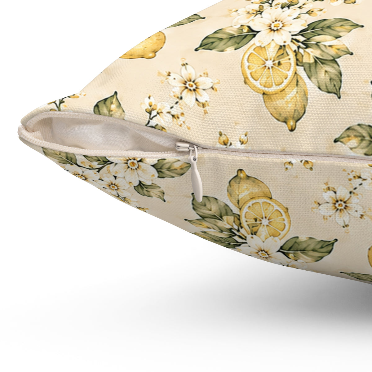 Limonella Garden Pillow - Lemon Floral Throw Pillow - Botanical Decorative Cushion - Cottage Kitchen Decor