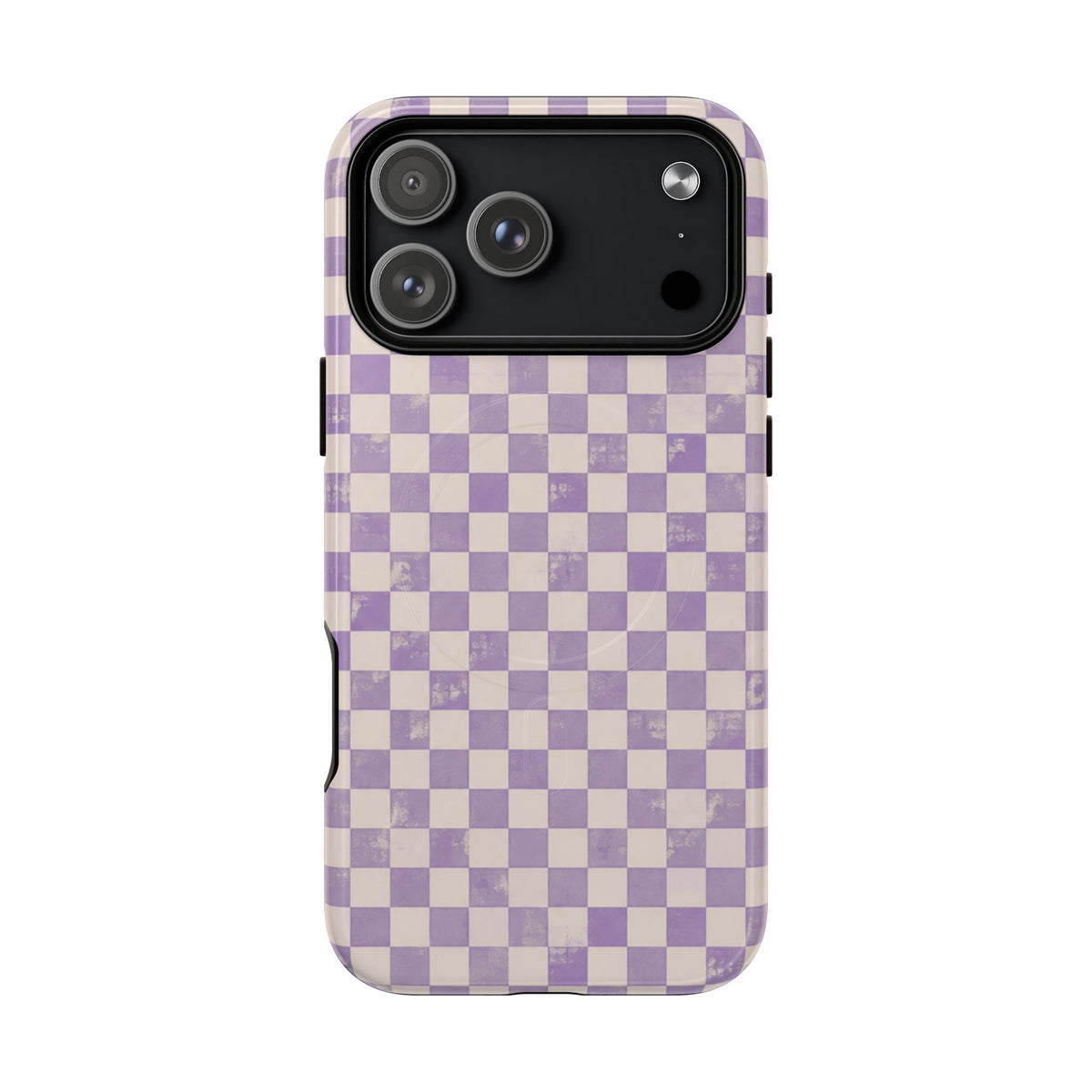 Lavender Check Magnetic Protective Phone Case – Tough Dual-Layer Cover