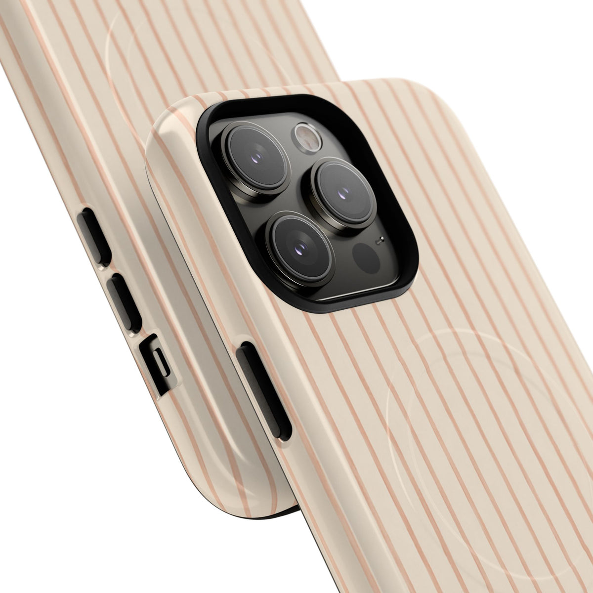 Soft Blush Lines Magnetic Protective Phone Case – Tough Dual-Layer Cover